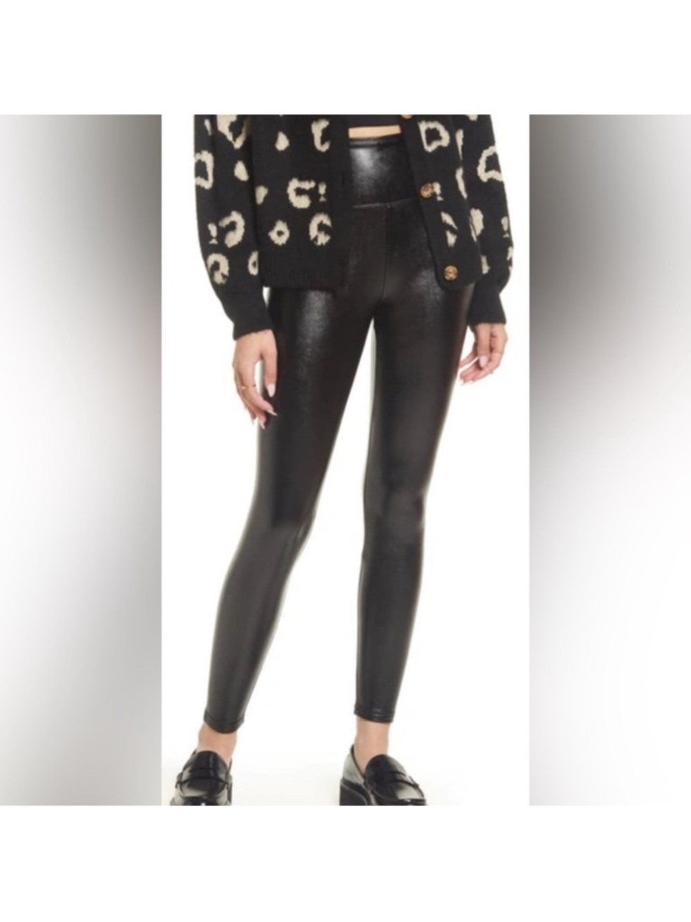 BP. Women's Faux Leather Pull-On Leggings size M